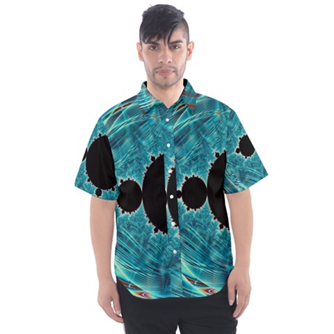 Mandelbrot Apple Fractal Abstract Men s Short Sleeve Shirt by Wegoenart