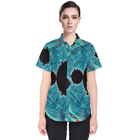 Mandelbrot Apple Fractal Abstract Women s Short Sleeve Shirt by Wegoenart