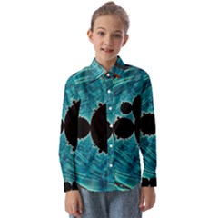 Mandelbrot Apple Fractal Abstract Kids  Long Sleeve Shirt by Wegoenart