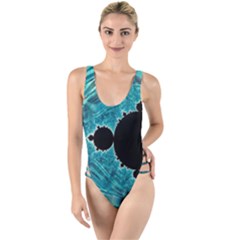 Mandelbrot Apple Fractal Abstract High Leg Strappy Swimsuit by Wegoenart