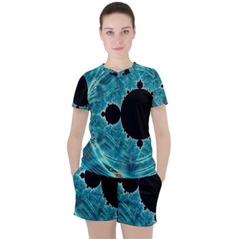 Mandelbrot Apple Fractal Abstract Women s Tee And Shorts Set by Wegoenart