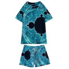 Mandelbrot Apple Fractal Abstract Kids  Swim Tee And Shorts Set by Wegoenart