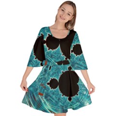 Mandelbrot Apple Fractal Abstract Velour Kimono Dress by Wegoenart