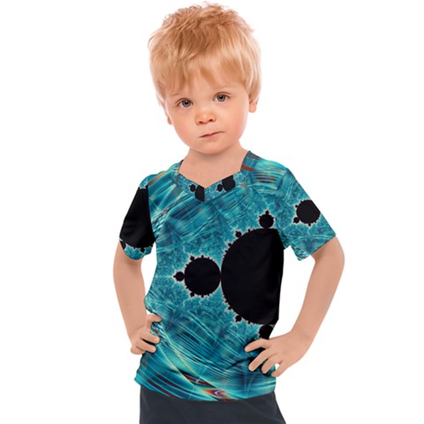 Mandelbrot Apple Fractal Abstract Kids  Sports Tee by Wegoenart