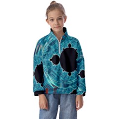 Mandelbrot Apple Fractal Abstract Kids  Half Zip Hoodie by Wegoenart