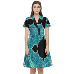 Mandelbrot Apple Fractal Abstract Short Sleeve Waist Detail Dress by Wegoenart