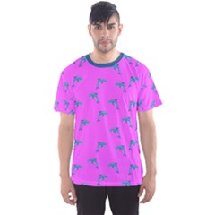 Pink and blue, cute dolphins pattern, animals theme Men s Sport Mesh Tee