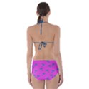 Pink and blue, cute dolphins pattern, animals theme Cut-Out One Piece Swimsuit View2