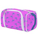 Pink and blue, cute dolphins pattern, animals theme Toiletries Pouch View1