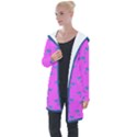 Pink and blue, cute dolphins pattern, animals theme Longline Hooded Cardigan View1