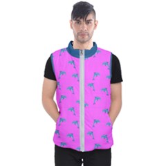 Pink And Blue, Cute Dolphins Pattern, Animals Theme Men s Puffer Vest