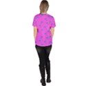 Pink and blue, cute dolphins pattern, animals theme Women s V-Neck Scrub Top View4