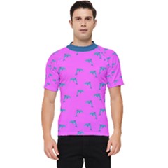 Pink And Blue, Cute Dolphins Pattern, Animals Theme Men s Short Sleeve Rash Guard by Casemiro