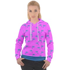 Pink And Blue, Cute Dolphins Pattern, Animals Theme Women s Overhead Hoodie