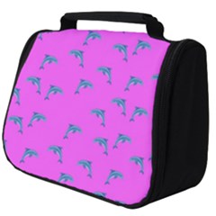 Pink And Blue, Cute Dolphins Pattern, Animals Theme Full Print Travel Pouch (big) by Casemiro