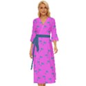 Pink and blue, cute dolphins pattern, animals theme Midsummer Wrap Dress View1