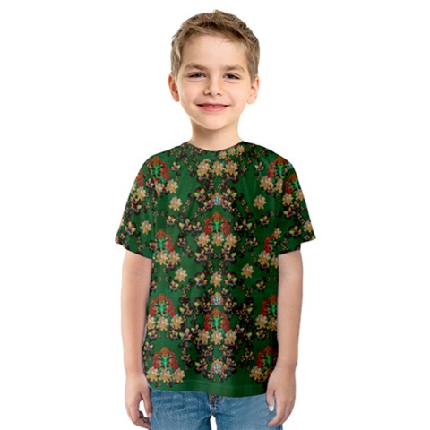 Ganesh Elephant Art With Waterlilies Kids  Sport Mesh Tee by pepitasart