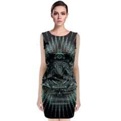 Abstract Art Fractal Artwork Sleeveless Velvet Midi Dress