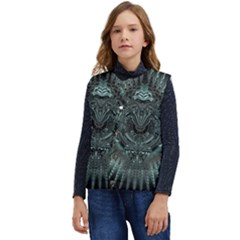 Abstract Art Fractal Artwork Kid s Short Button Up Puffer Vest	