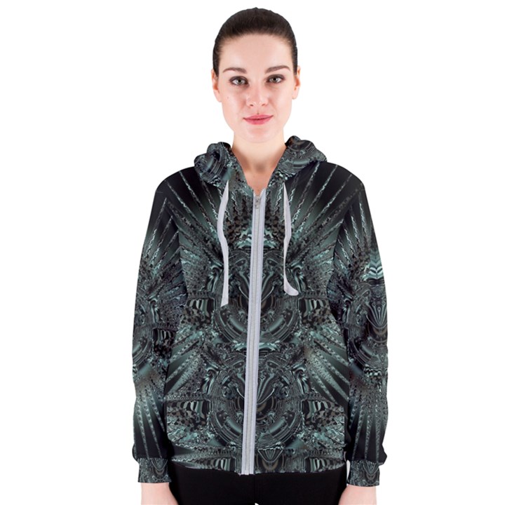 Abstract Art Fractal Artwork Women s Zipper Hoodie