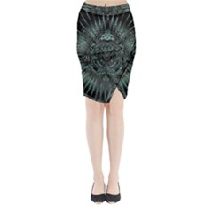 Abstract Art Fractal Artwork Midi Wrap Pencil Skirt by Pakrebo