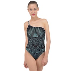 Abstract Art Fractal Artwork Classic One Shoulder Swimsuit by Pakrebo