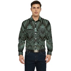 Abstract Art Fractal Artwork Men s Long Sleeve Pocket Shirt  by Pakrebo