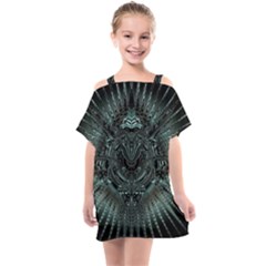 Abstract Art Fractal Artwork Kids  One Piece Chiffon Dress by Pakrebo