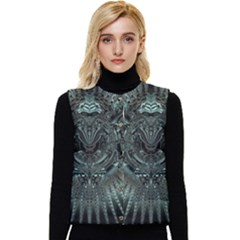 Abstract Art Fractal Artwork Women s Short Button Up Puffer Vest