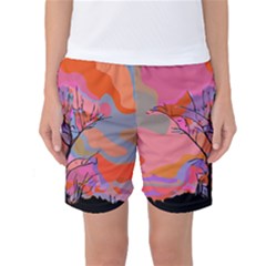 Tree Landscape Abstract Nature Colorful Scene Women s Basketball Shorts by danenraven