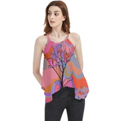 Tree Landscape Abstract Nature Colorful Scene Flowy Camisole Tank Top by danenraven