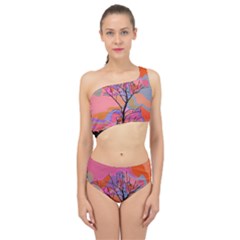 Tree Landscape Abstract Nature Colorful Scene Spliced Up Two Piece Swimsuit by danenraven