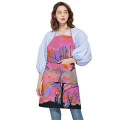 Tree Landscape Abstract Nature Colorful Scene Pocket Apron by danenraven