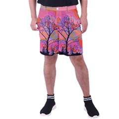 Tree Landscape Abstract Nature Colorful Scene Men s Pocket Shorts by danenraven