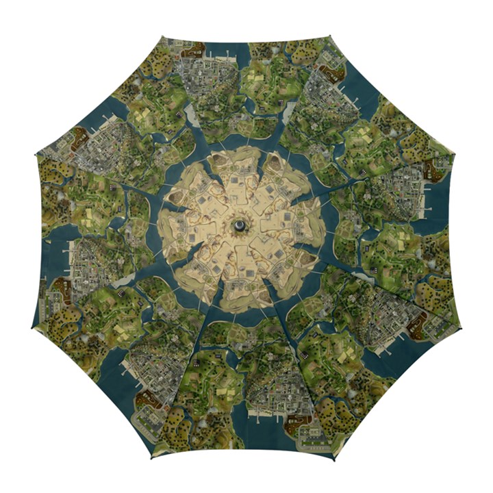 Map Illustration Grand Theft Auto Golf Umbrellas