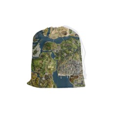 Map Illustration Grand Theft Auto Drawstring Pouch (Medium)