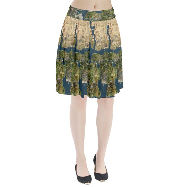 Map Illustration Grand Theft Auto Pleated Skirt