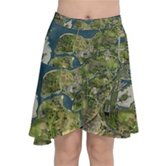 Map Illustration Grand Theft Auto Chiffon Wrap Front Skirt by danenraven