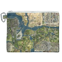 Map Illustration Grand Theft Auto Canvas Cosmetic Bag (xxl)