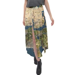 Map Illustration Grand Theft Auto Velour Split Maxi Skirt by danenraven