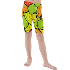 Fruit Food Wallpaper Kids  Mid Length Swim Shorts by Dutashop