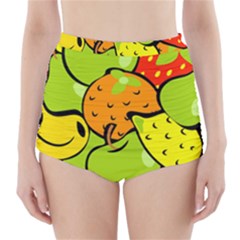 Fruit Food Wallpaper High-waisted Bikini Bottoms by Dutashop