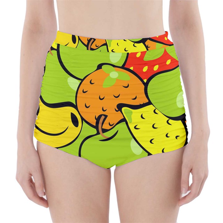 Fruit Food Wallpaper High-Waisted Bikini Bottoms