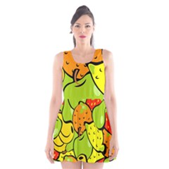 Fruit Food Wallpaper Scoop Neck Skater Dress by Dutashop