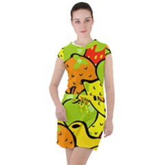 Fruit Food Wallpaper Drawstring Hooded Dress