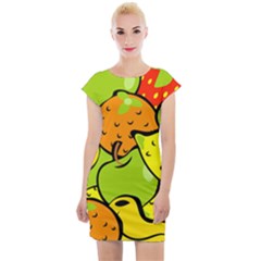 Fruit Food Wallpaper Cap Sleeve Bodycon Dress