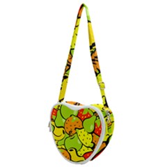 Fruit Food Wallpaper Heart Shoulder Bag by Dutashop