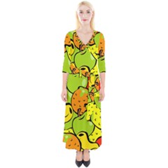 Fruit Food Wallpaper Quarter Sleeve Wrap Maxi Dress by Dutashop