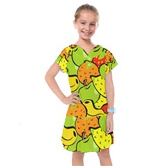 Fruit Food Wallpaper Kids  Drop Waist Dress by Dutashop