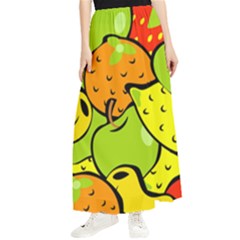 Fruit Food Wallpaper Maxi Chiffon Skirt by Dutashop